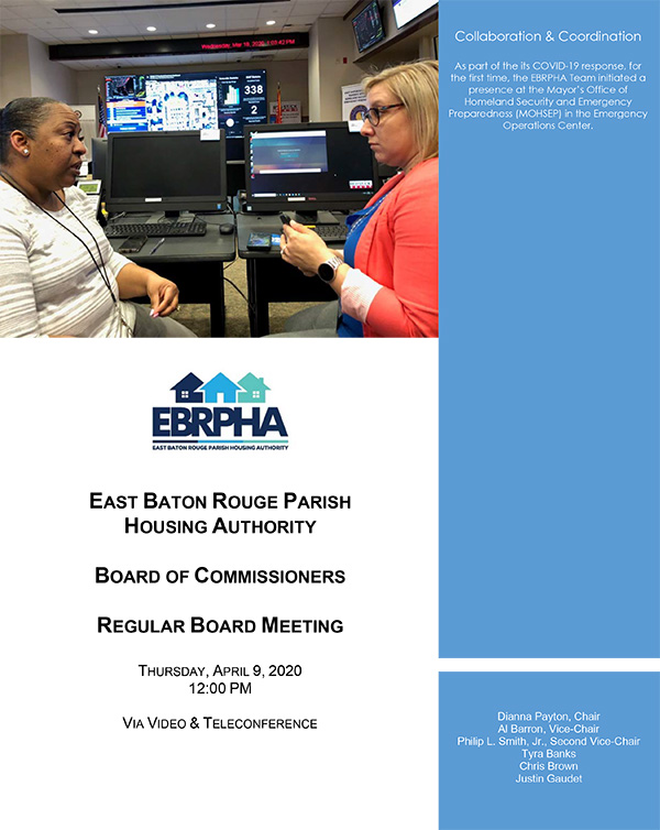 April 9, 2020 Board Meeting Agenda Coversheet