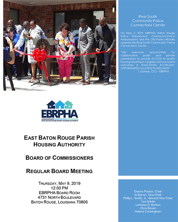 May 9, 2019 Board Meeting Agenda Coversheet